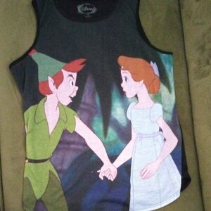 Disney Peter Pan & Wendy Tank Top - Black with Green, Light Blue & Orange